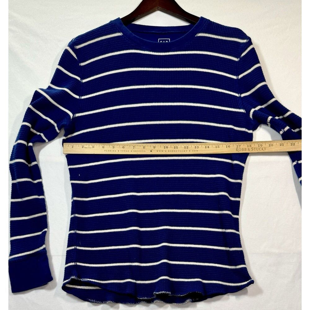 Gap Blue Striped‎ Cotton Pullover Sweater Women's Sz L - Picture 4 of 5